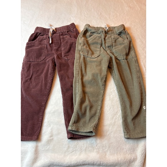 Easy Peasy Other - Easy Peasy Kids 4T Organic Cotton Corduroy Pants Set Burgundy Sage Green 2 Pack